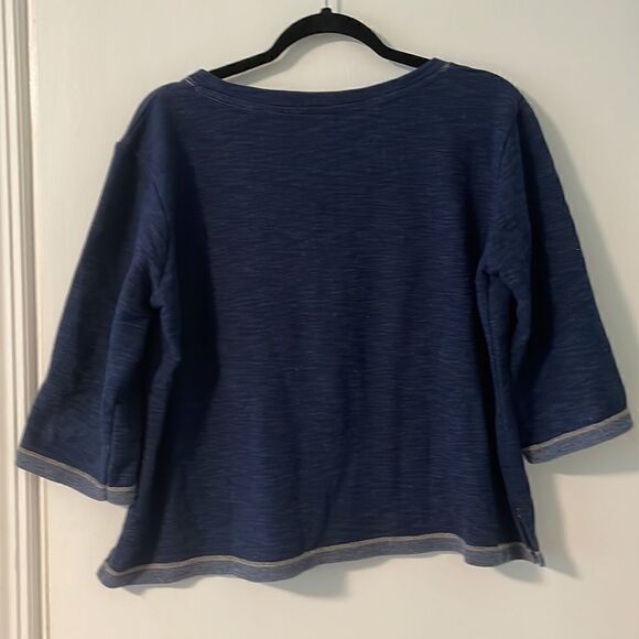 TEEMAX navy French terry “San Francisco” cropped top size Large - Picture 4 of 9